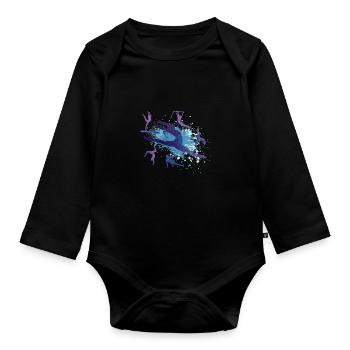 Gymnastics Gymnastics Gymnastics Artistic Gymnastics Gymnast - Organic Longsleeve Baby Bodysuit - black - Front
