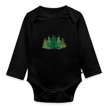 Forest Wood Environment Forester Tree Trees Forester - Organic Longsleeve Baby Bodysuit - black - Front