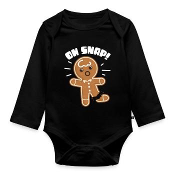 oh snap Design for a cartoon jokes fans - Baby Bio-Langarm-Body - Schwarz - Vorne