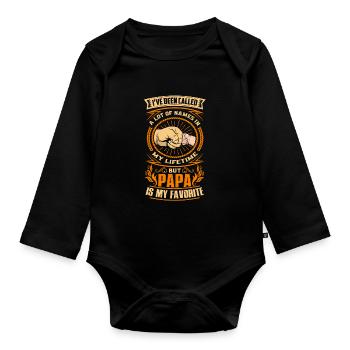 I've Been Called A Lot Of Names In My Life Papa - Organic Longsleeve Baby Bodysuit - black - Front
