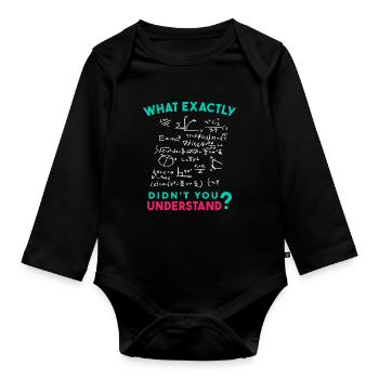 Physique Math Formule Blague - Body Bébé bio manches longues - noir - Devant