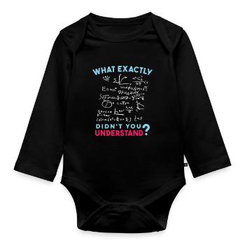 Physique Math Formule Blague - Body Bébé bio manches longues - noir - Devant
