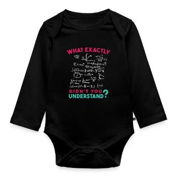 Physique Math Formule Blague - Body Bébé bio manches longues - noir - Devant