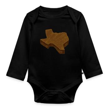 Cake menu for lovers of Texas cuisine - Organic Longsleeve Baby Bodysuit - black - Front