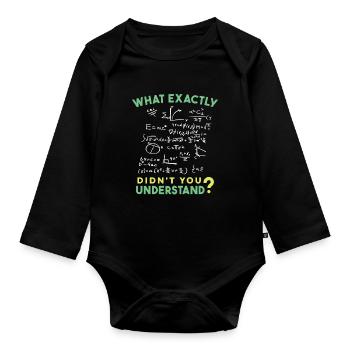 Physique Math Formule Blague - Body Bébé bio manches longues - noir - Devant