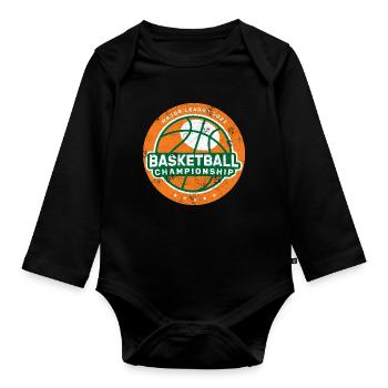 BASKETBALL DUNKING SLAM DUNK TEAM CHAMPION MOTIF - Organic Longsleeve Baby Bodysuit - black - Front