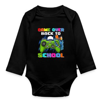 Game Over Retour à l’école - Body Bébé bio manches longues - noir - Devant