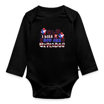 J’aime comment elle explose le 4 juillet - Body Bébé bio manches longues - noir - Devant