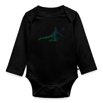 Men's volleyball Volleyball volleyball - Organic Longsleeve Baby Bodysuit - black - Front
