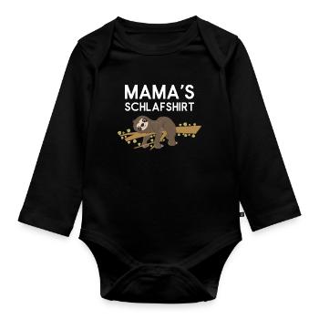 Sloth Faulenzer Süßes Faultier Geschenk - Baby Bio-Langarm-Body - Schwarz - Vorne