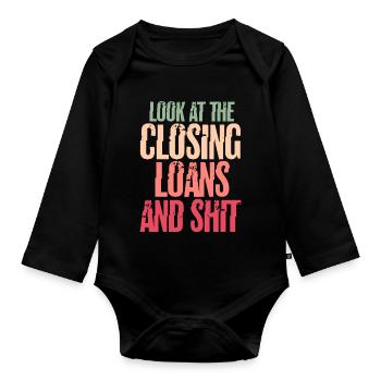 Loan Closer – Hypothèque de marketing de bureau de prêt - Body Bébé bio manches longues - noir - Devant