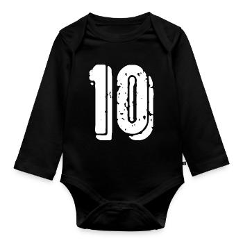 Maillot à 10 chiffres - Body Bébé bio manches longues - noir - Devant
