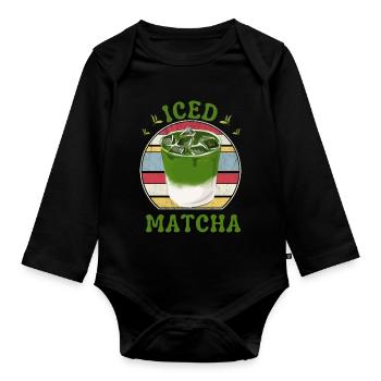 ICED MATCHA TEA - Body Bébé bio manches longues - noir - Devant