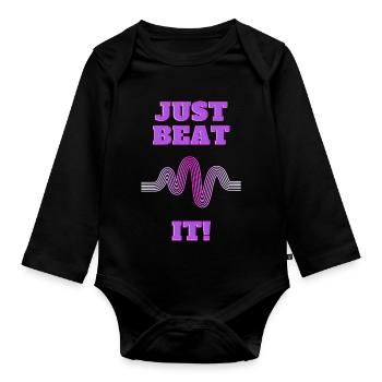 Schlage ihn einfach - Baby Bio-Langarm-Body - Schwarz - Vorne
