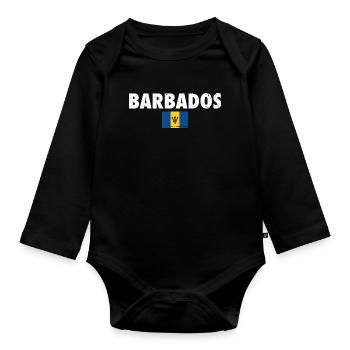 Barbade Barbade Drapeau Barbadien - Body Bébé bio manches longues - noir - Devant