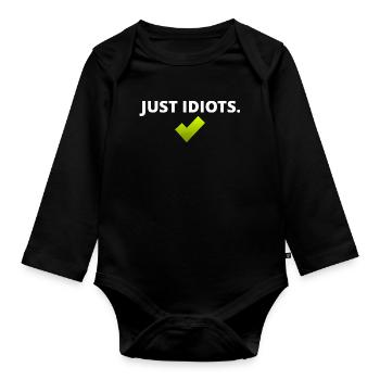 Conception juste idiote - Body Bébé bio manches longues - noir - Devant