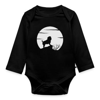Affenpinscher Hundebesitzer Geschenk - Baby Bio-Langarm-Body - Schwarz - Vorne