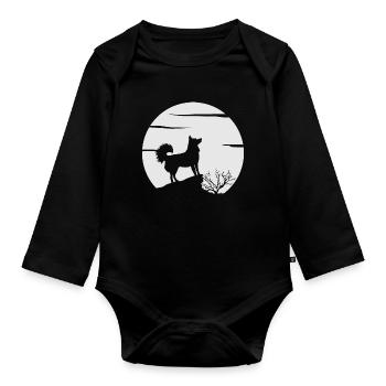 Alaskan Klee Kai - Baby Bio-Langarm-Body - Schwarz - Vorne