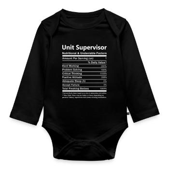 Unit Supervisor Nutritional And Undeniable Factors - Organic Longsleeve Baby Bodysuit - black - Front