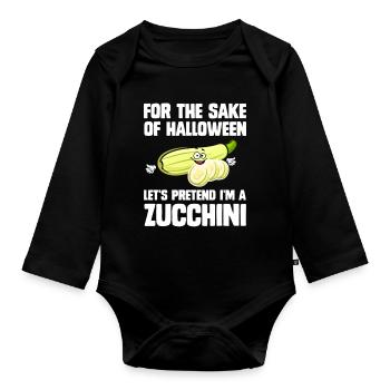 For The Sake Of Halloween Let's Pretent - Organic Longsleeve Baby Bodysuit - black - Front
