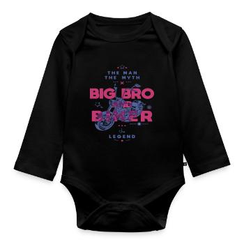 Big Bro And Biker The Man The Myth The Legend - Organic Longsleeve Baby Bodysuit - black - Front