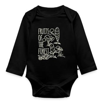 Foraging Hobby Fruits Of The Forest - Organic Longsleeve Baby Bodysuit - black - Front