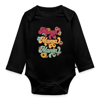 Mama Bear - Baby Bio-Langarm-Body - Schwarz - Vorne