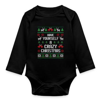 Have Yourself A Crazy Christmas Festive Introvert - Baby Bio-Langarm-Body - Schwarz - Vorne