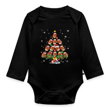 Football Christmas Tree Santa Pickleball Lights - Baby Bio-Langarm-Body - Schwarz - Vorne