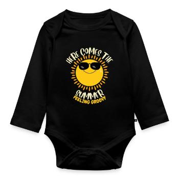 Voici l’été Feeling Groovy - Body Bébé bio manches longues - noir - Devant