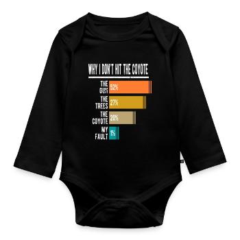 Coyote Hunter Saying Funny Coyote Hunting - Organic Longsleeve Baby Bodysuit - black - Front