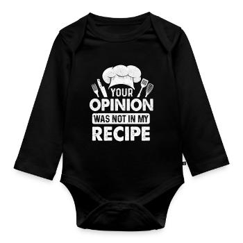 Chef Cooking Lover Culinary Cook - Organic Longsleeve Baby Bodysuit - black - Front