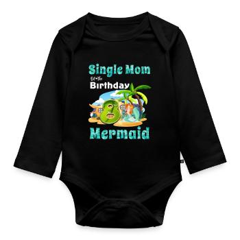 Mermaid Single Maman Du 8ème Anniversaire - Body Bébé bio manches longues - noir - Devant