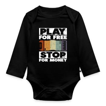 Jouez gratuitement à l’accordéon Stop For Money - Body Bébé bio manches longues - noir - Devant