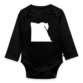 Egypt map flag - Organic Longsleeve Baby Bodysuit - black - Front