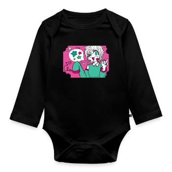 SelfieMood - Organic Longsleeve Baby Bodysuit - black - Front