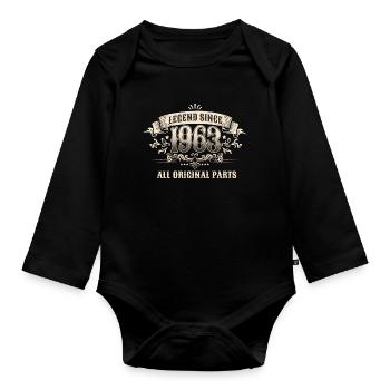 60 Years Old Legend Since 1963 60th Birthday - Baby Bio-Langarm-Body - Schwarz - Vorne