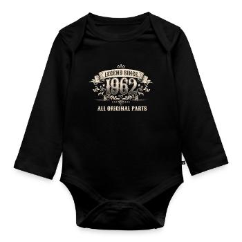 Retro Vintage Birthday Legend Since 1962 - Baby Bio-Langarm-Body - Schwarz - Vorne