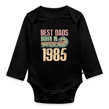 Les meilleurs pères sont nés en 1985, à l’âge de 38 ans, - Body Bébé bio manches longues - noir - Devant