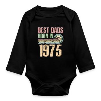 Les meilleurs pères sont nés en 1975, 48 ans, - Body Bébé bio manches longues - noir - Devant