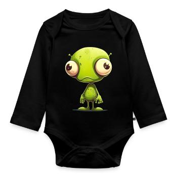 Alien - Baby Bio-Langarm-Body - Schwarz - Vorne