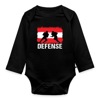 American Football Österreich Defense - Baby Bio-Langarm-Body - Schwarz - Vorne