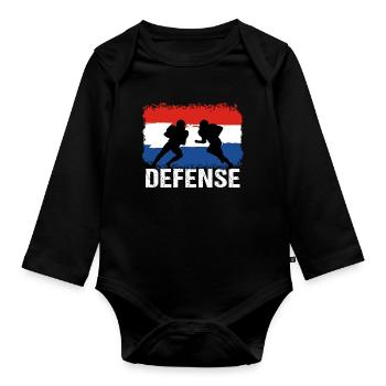 American Football Netherlands Defense - Organic Longsleeve Baby Bodysuit - black - Front