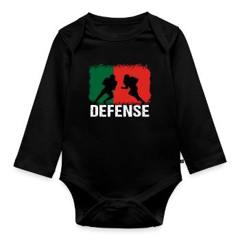 American Football Portugal Defense - Baby Bio-Langarm-Body - Schwarz - Vorne