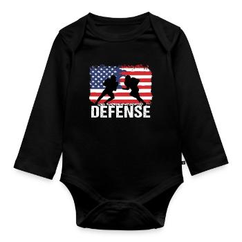 American Football USA Defense - Baby Bio-Langarm-Body - Schwarz - Vorne