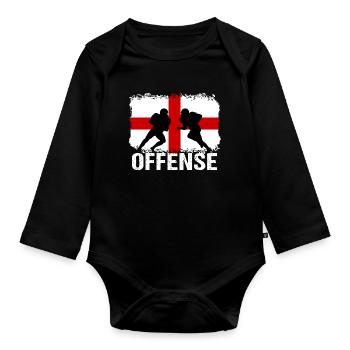 American Football England Offense - Baby Bio-Langarm-Body - Schwarz - Vorne