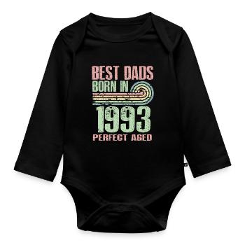 Les meilleurs pères sont nés en 1993, 30 ans, - Body Bébé bio manches longues - noir - Devant