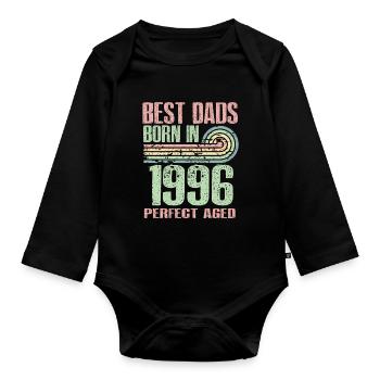 Die Besten Väter Sind 1996 Geboren, 27 Jahre Alt, - Baby Bio-Langarm-Body - Schwarz - Vorne