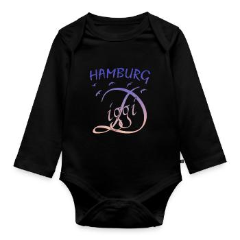 Hamburg Diggi - Baby Bio-Langarm-Body - Schwarz - Vorne