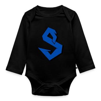S Logo - Body Bébé bio manches longues - noir - Devant